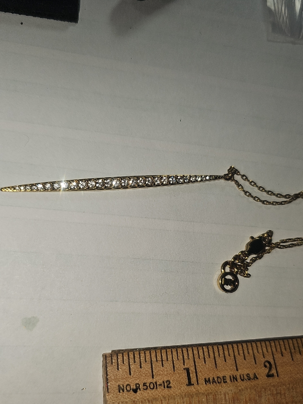 Michael Kors Crystal Bar Pendant Necklace